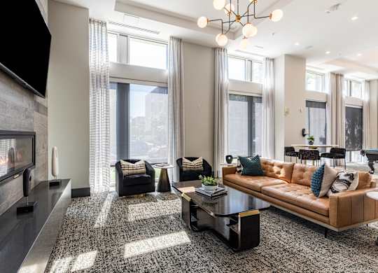 Spacious Clubhouse with TV and Fireplace