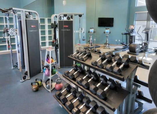 Resident Fitness Center with Free Weights