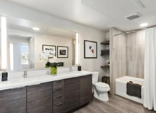 Double Vanities with Large Soaking Tub