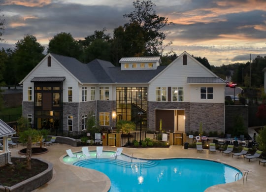 View of Clubhouse at Sunset