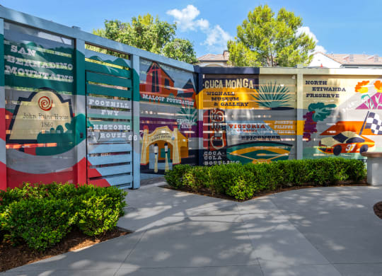 Colorful Local Landmark Mural Near Villas at the Gardens Highlights Historic Icons