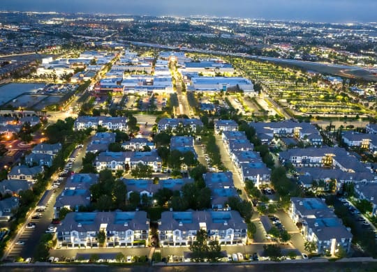 Aerial Night View of Villas at the Gardens Near Shopping and Dining