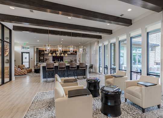 Modern Lounge Area With Pool View