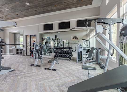 Full Fitness Center With Weights And Cardio Machines