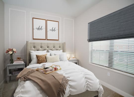 a bedroom with a bed and two night stands at Fairfax, Ohio, 43212