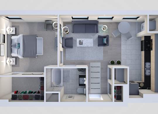 cass floor plan at Grand Wisconsin, Milwaukee, WI