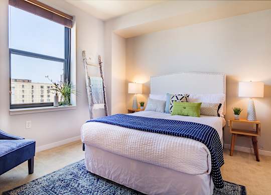 Bedroom With Expansive Windows at Grand Wisconsin, Milwaukee, WI