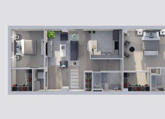 Apartment rental information of floor plan Franklin at Grand Wisconsin, Milwaukee, WI, Wisconsin