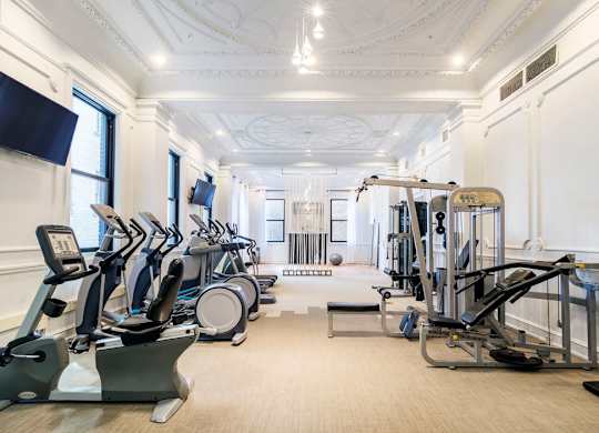 A spacious gym with a variety of exercise equipment at Grand Wisconsin, Milwaukee, WI, Wisconsin , 53203