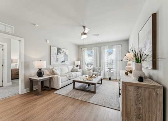 living room at The Hendry Apartments, Fort Myers, Florida