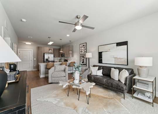 living room with view of kitchen at The Hendry Apartments, Florida