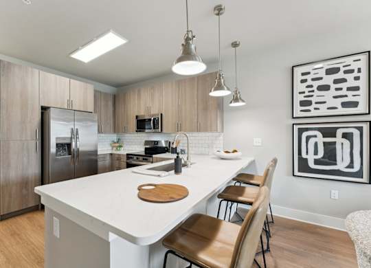 kitchen with island at The Hendry Apartments, Florida, 33905