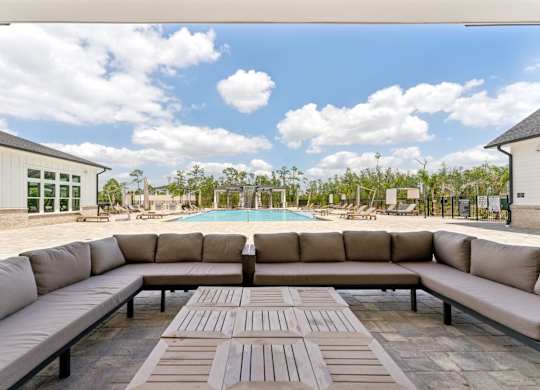outdoor seating area at The Hendry Apartments, Fort Myers, FL, 33905