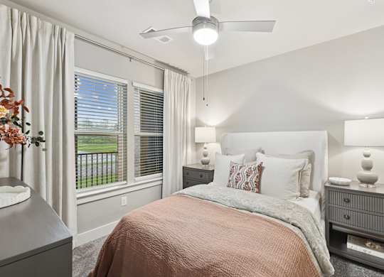 Bedroom With Ceiling Fan at The Beacon at 331 Apartments, Santa Rosa Beach, Florida