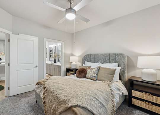 Bedroom With Ceiling Fan at The Beacon at 331 Apartments, Santa Rosa Beach, FL, 32459