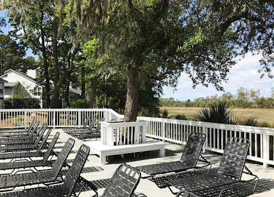 Deck at West Wind Landing, Savannah, Georgia.