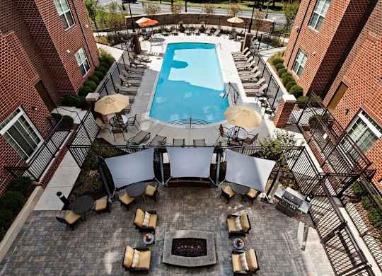 Aerial Pool View at Hidden Creek, Gaithersburg