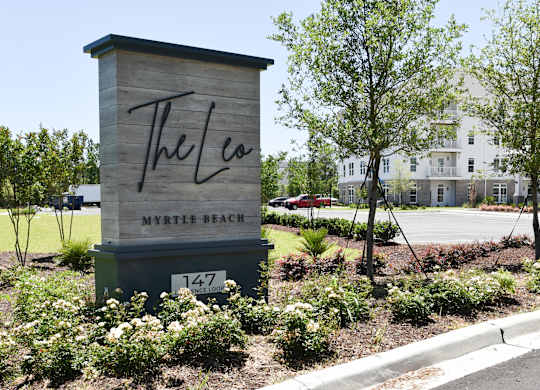 Property sign at The Leo Myrtle Beach, Myrtle Beach, SC.