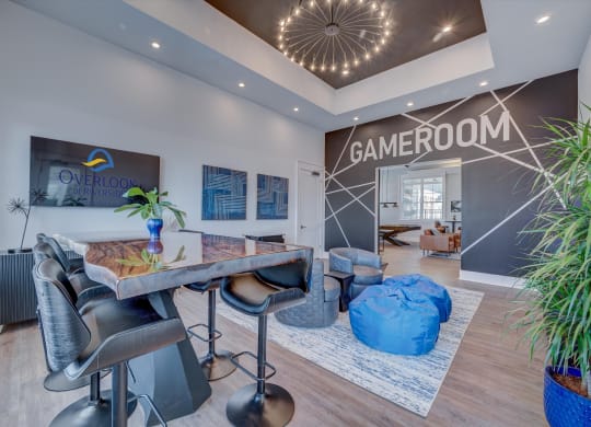 Overlook at Riverside Gameroom Couch and Beanbag Chairs