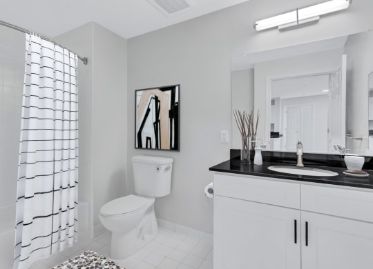 a white bathroom with a shower and a toilet