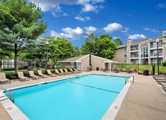 the preserve at ballantyne commons pool and apartment buildings