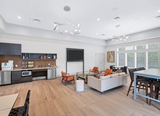 The clubroom at Waterside at Reston.