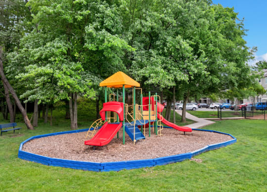 Views of the playground and dog park at Waterside at Reston.
