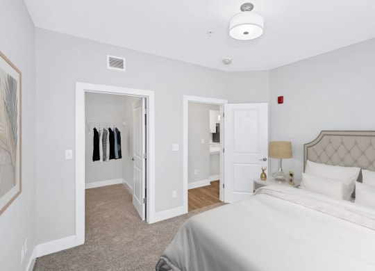 The bedroom in the Douglas floor plan at Overlook at Riverside.
