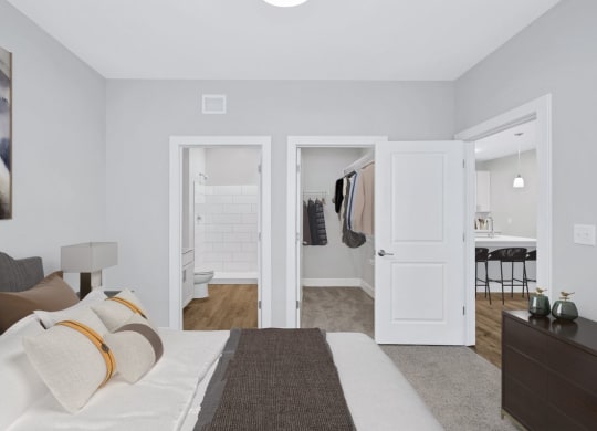 One of the bedrooms in the Sandstone floor plan at Overlook at Riverside.
