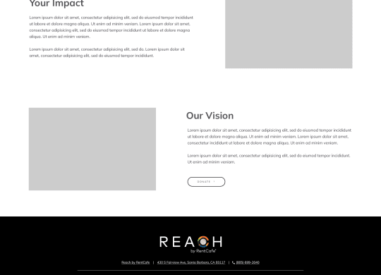 a mockup of the reach website