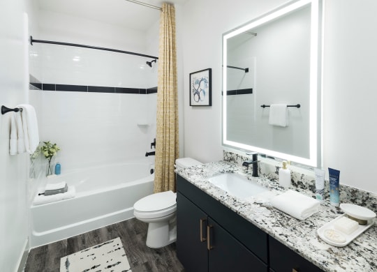 a bathroom with a shower and a sink and a toilet