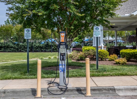 an electric car charging station
