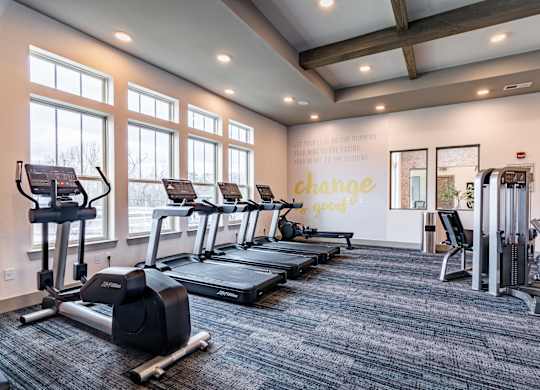 the gym at the enclave at woodbridge apartments in sugar land, tx
