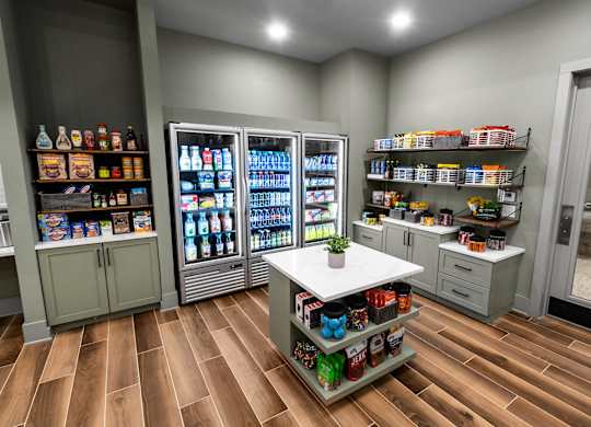 a pantry area with a variety of pantry items