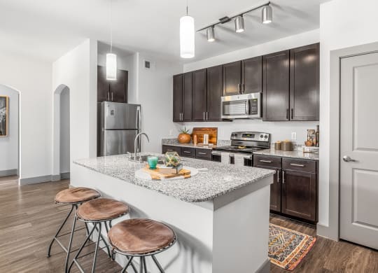 kitchen with stainless steel appliances.