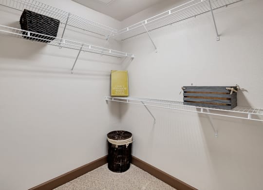 our spacious closets are stocked with clothes and accessories for you to use in your