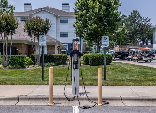 2 electronic vehicle chargers within the community