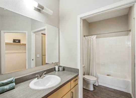 A bathroom with a white sink and a white toilet at Sweetwater At Metro North Apartments, Phoenix  85029