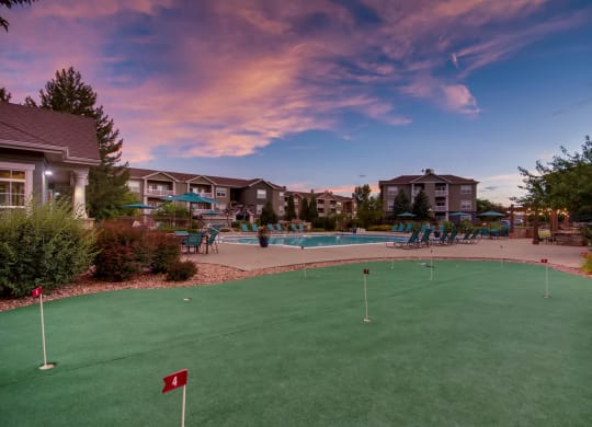 a golf course at the resort with condos at Heritage at Stone Mountain, Northglenn, CO, 80233
