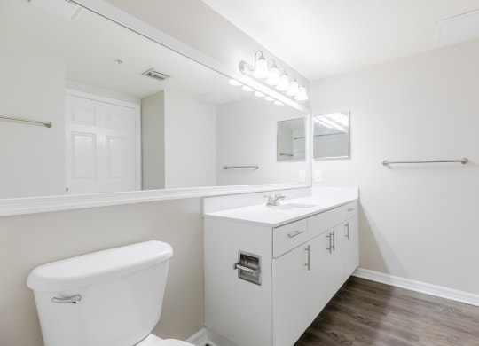 a bathroom with a toilet sink and mirror at Heritage Bay, Jensen Beach, FL 34957