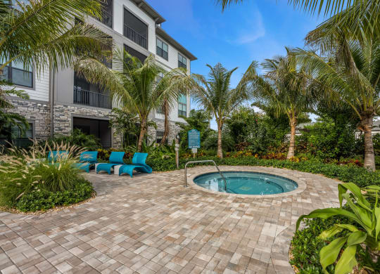 Pool area with sundeck at AxisOne, Stuart, FL, 34994