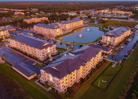 Sunset Aerial View of Property at Edge75, Naples