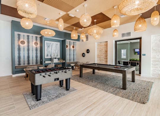 Game Room with TV, Foosball, and Billiard Table at Edge75, 34104