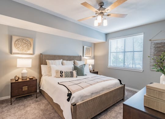 Master Bedroom with Ceiling Fan at Edge75, Naples, FL 34104