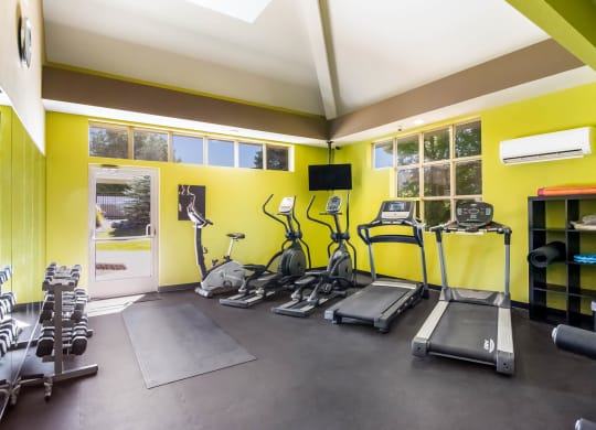 Fitness Center With Cardio Equipment at Heritage at Hidden Creek, Colorado Springs