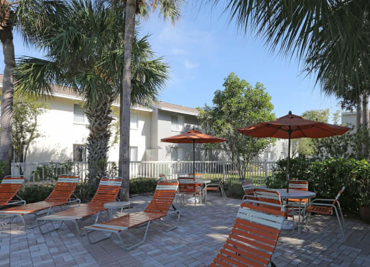 Poolside Relaxing Area at Sarasota South, Bradenton, Florida
