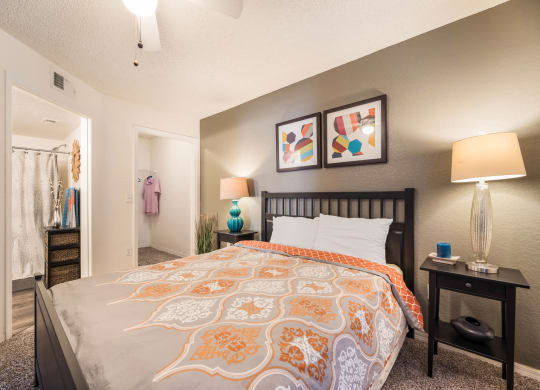 Bedroom with Carpeting at University Park Apartments, Orlando, FL