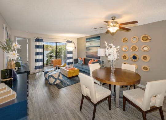 Dining Area With Living Room at Water's Edge, Florida, 33351