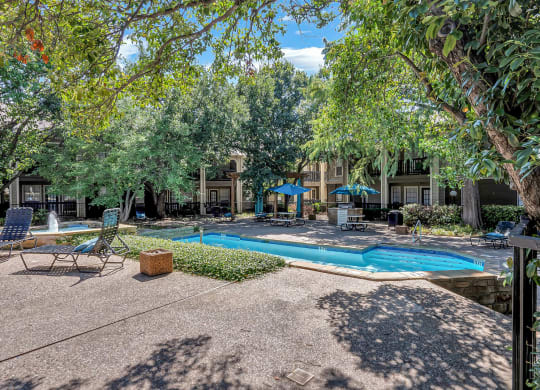 Poolside Sundeck at The Willows on Rosemeade, Dallas, Texas 75287