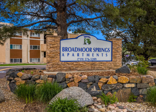 a sign that says broadmoor springs apartments at Broadmoor Springs, Colorado Springs, CO, 80906